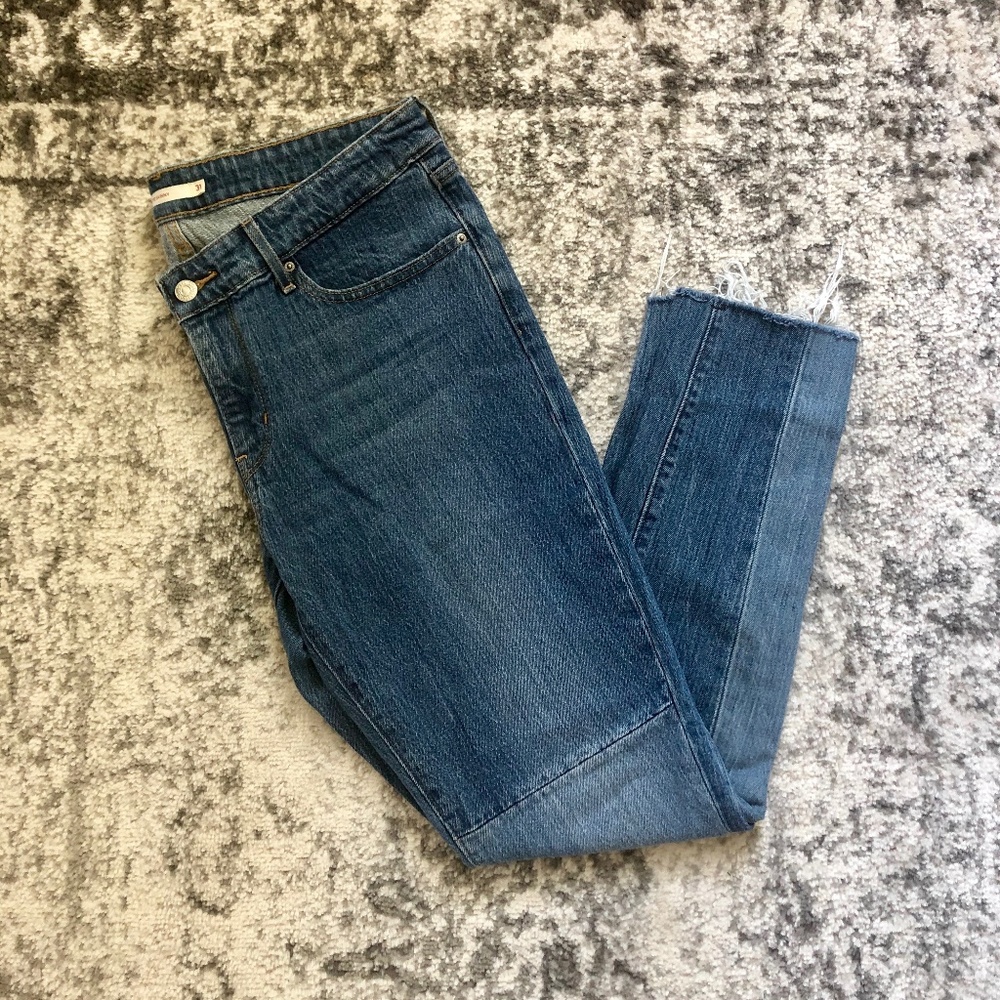 LEVI'S 711 Skinny Mid-Rise Patchwork Jeans